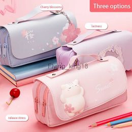 Pencil Bags Cute Kawaii Large Capacity Pencil Case School Pen Case Supplies Pencil Bag Girls Gift Pouch Stationery HKD230831