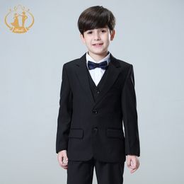 Suits Spring Autumn Formal Black for Weddings Set Children Party Host Costume Kids Blazer Vest Pants 3Pcs Wholesale Clothing 230830