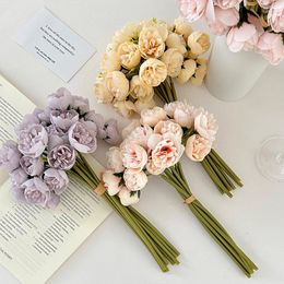 Decorative Flowers 27 Heads Artificial Rose Bouquet Silk Peonies DIY For Wedding Table Centrepiece Vase Office El Home Decor