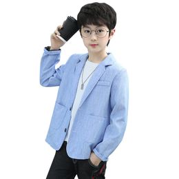 Suits Suit Blazer for Kids Boy 2023 Korean Casual Style Child Wedding Gentelman Jackets Coat Black Blue School Formal Spring Clothes 230830