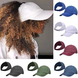 Ball Caps Solid Colour High tail Baseball Cap for Women Spring Summer Sunhat Running Hat Messy Bun Female 230831