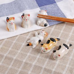 Flatware Sets 6pcs/Set Chopsticks Pillow Chopstick Rest Home Decoration Cat Chopsticks Forks Holder Chopsticks Holder Spoon Holder 230831