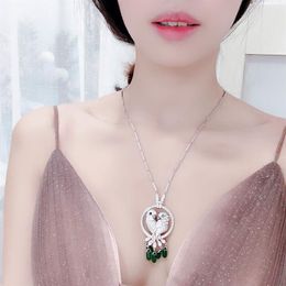 Mode Trend Pop Parrot Necklace High End Perfect Quality Green Tassel Necklace Prom Dinner Lady Necklace Shiny Mat242a