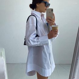 Casual Dresses Long Sleeve Shirt Dress Women Mini Loose Waist Y2k Spring White Summer Maxi Boho Vacation Sexy Vestidos