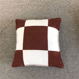 Sofa designer pillowcase white black plaid pillowcover mixed color bed home comfortable soft woolen illowcase without core luxury modern fashion S04
