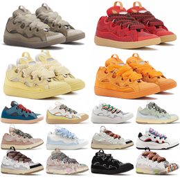 Luxury Lavins Designer Shoes mens shoes Casual Leather Curb Sneakers Lace-up Extraordinary Sneaker Calfskin Rubber Nappa Platformsole sneakers womens 35-46