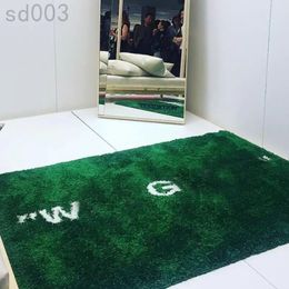 Green WET GRASS area rug large designer carpet for ins bedroom room decor tea table antiskid mat thick carpet live room bathroom trendy fashionable S02