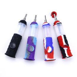 Pipe Nectar Collector kits Pen Other Smoking Accessories Titanium Nails Silicone pipes with Caps Oil Rigs Concentrate Tip 23 LL