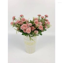 Decorative Flowers 1Pc Artificial Carnation 18Heads Silk With Stems For DIY Flower Wall Wedding Bouquets Centrepieces Arrangements