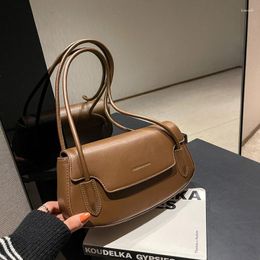 Evening Bags Solid Colour Small Leather Simple Flap Crossbody For Women 2023 Spring Trends Brand Handbags And Purses Ladies Shoulder Bag