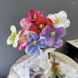 Decorative Flowers Artificial Silk Tulip Branches 3D Printing Simulation Green Plant Fake Flower Puple Tulips Bedroom Decoration Floral