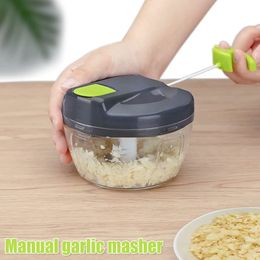 Fruit Vegetable Tools 520ml Manual Food Chopper Hand Pull String Vegetable Cutter Onions Garlic Chopper Portable Food Mincer for Garlic Ginger Fruits 230831