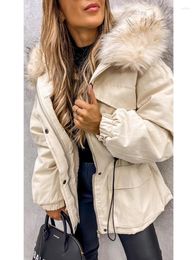 Women's Trench Coats 2023 Winter Parkas Hooded Down Cotton Women Jacket Windproof Rainproof Thick Warm Coat Fashion White Female Long Snow