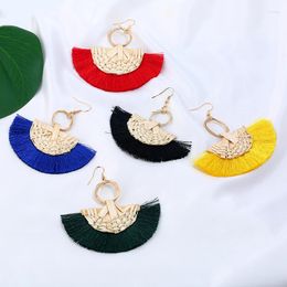 Dangle Earrings Fashion Exquisite Rattan Knit Women's Geometric Tassel Bohemian Ethnicity Fringed Glamour Trend Jewellery