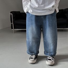Jeans 2023 Autunno Bambini jeans vintage patchwork pantaloni dritti Ragazzi moda pantaloni in denim casual allmatch 230830