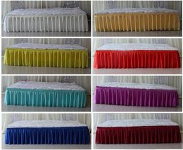 Fashion colorful ice silk table skirts cloth runner table runners decoration wedding pew table covers hotel event long runner decoration ZZ