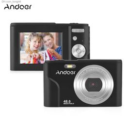 Camcorders Andoer Digital Camera 48MP 1080P 2.4-inch IPS Screen 16X Self-Timer Face Detection Anti-shaking 2PCS Battery Strap Carry Pouch Q230831