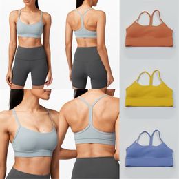 Y Yoga bras womens sports underwear double-sided sanding tight-fitting thin belt sexy tanks beautiful back vest sling wear bra Und253Q