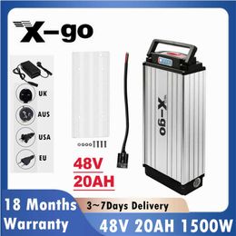 ebike battery 48v 20Ah Rear Rack 48v battery pack 18650 bateria for 1000W 1500W Lithium fiets accu 48V Battery 2A Charger