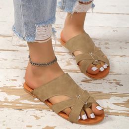 Slippers 2023 Summer Flats Flip Flops Open Toe Women Platform Shoes Casual Rome Beach Dress Slides Sandals Mujer Zapatillas
