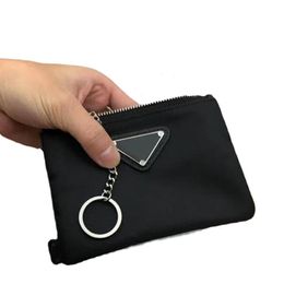 Fashion Cool Accessories Designer KeyChain Nylon Canvas Pouch Mens Womens Mini Wallets Keychains Black Zip Pocket Purse Lover Key 180b