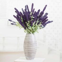 Decorative Flowers 12 Heads Silk Provence Lavender 5 Colours Fake Artificial High Quality Wedding Decoration For Home Garden Decor