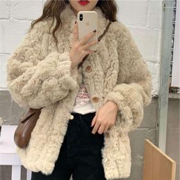 Women's Fur Winter Faux Coat Jacket Women Thick Warm Short Loose Lamb Wool Ladies Fashion Plush Overcoat 2023