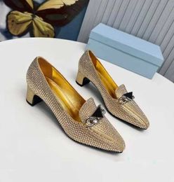 Formal High Designer Quality Womens Shoes Fashionable Rhinestone Genuine Leather Sewn High Heels 4.5cm Runway Sexy Dress Shoe Matching 35-41