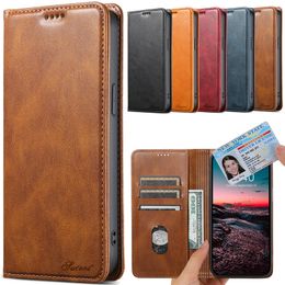 Luxury Magnetic Folio Leather Vogue Phone Case for iPhone 15 14 13 12 Pro Max Samsung Galaxy S22 Ultra S23 Plus Note20 Sturdy Multiple Card Slots Wallet Kickstand Shell