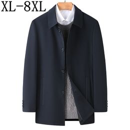 Men's Trench Coats 8XL 7XL 6XL Autumn Mens Business Long Jackets Casual Windbreaker Loose Jacket Men Coat Fashion Male Overcoat 230831