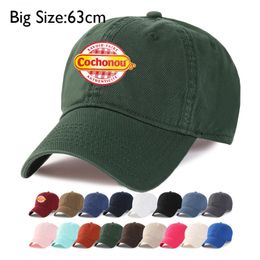 Ball Caps Cochonou Cotton Baseball Cap Men Big Size XL6063cm Golf Hat Ladies Solid Colour Sun Unisex Plus 230830