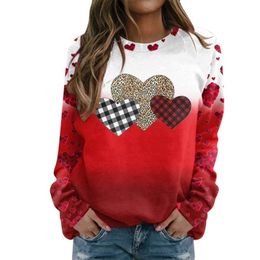 Women's Hoodies Sweatshirts Crossborder European and American women's 3D printed crewneck comfortable hoodie Christmas Valentine love women 230830