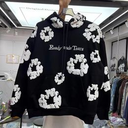 Men's Hoodies Sweatshirts High Street cotton foam printed letters embroidered casual hoodie 230831