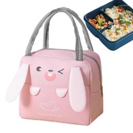 Storage Bags Cartoon Lunch Bag Leakproof Kawaii For Girls Large Capacity Tote Reusable Container Box Picnic