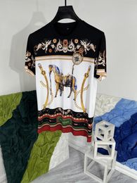 Men's T Shirts QR40463 Fashion Tops & Tees Runway Luxury European Design Short Print Party Style T-Shirts Clothing