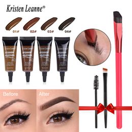 Eyebrow Enhancers 4D Hair Stroke Brow Stamp Brush Set Wild Waterproof Gel Long lasting Liquid Brows Tint Enhancer Cream 230831