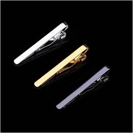 Tie Clips Simple Metal Sier Gold Clip For Men Necktie Clasp Gentleman Bar Practical Pin Jewellery Gift Drop Delivery Cufflinks Clasps Dhxgq