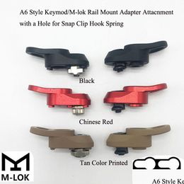 Tactical Accessories A6 Style Black/Red/Tan Rail Mount Adpater Attachment With A Hole For Snap Clip Hook Spring Fit Handguard System D Dhqin