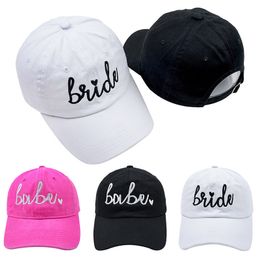 Ball Caps Bride Embroidery Baseball Cap For Women Adjustable Hat Letter Babe Bachelorette Party Po Props Bridal Gift 230830