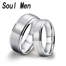 Wedding Rings 8mm Silver/Black/Gold Colour Tungsten Carbide Ring For Women Men Couple Brushed Wedding Band Male Engagement bague 230831