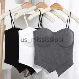 Other Health Beauty Items Summer Sleeveless Spaghetti Strap Slim Tube Top Seamless Built In Bra Camisole for Women Padded Crop Tops Sexy Solid Colour x0831