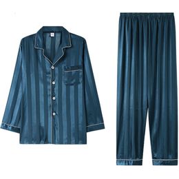 Men s Sleepwear Men Pajamas Trousers Long Sleeve and Short Shorts Pijama Sleep Wear Thin Silk for Sets 230830