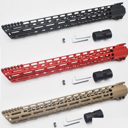 Others Tactical Accessories 17 Inch M-Lok Clam Handguard Rail New Design Float Picatinny Mount System Black/Red/Tan Drop Delivery Dh29B