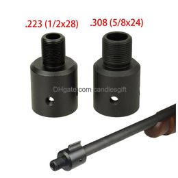 Aluminium Ruger 1022 10/22 Muzzle Brake Adapter 1/2X28 5/8X24 .750 Barrel End Thread Protector Combo .223 .308 Drop Delivery