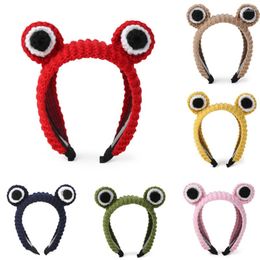Party Supplies Cartoon Animal Headband Knitted Frog Hair Hoop Halloween Wear Hairband Wash Face Creative Costume