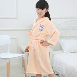 Women's Sleepwear Autumn Children Bamboo Fibre Bathrobe Thick Hooded Cartoon Boys And Girls Robe Nightgown Loose Casual Loungewear