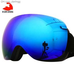 Ski Goggles KoKossi Ski Goggles Men Women Snowboard Goggles Snow Glasses UV400 Protection Anti-fog Double Layer Outdoor Skiing Glasses Q230831