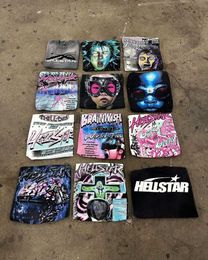 Mens T-Shirts Hellstar Y2K Tişört Kadınlar Haruku Gotik Hip Hop soyut grafik Baskı Tshirt 2023 Yeni büyük boy kısa kollu üstler T230831