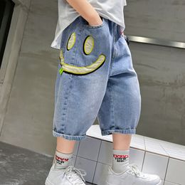 Jeans chłopców dżinsowe spodenki dla dzieci dżinsy 2023 Summer cienkie, swobodne luźne spodnie 7 8 9 10 11 12 13 14 lat 230830