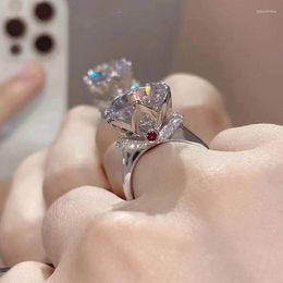 Jewelry Pouches Synthetic Moissanite Coronation For Love Diamond Female Ring Eight Hearts And Arrows 3-carat Zircon Split